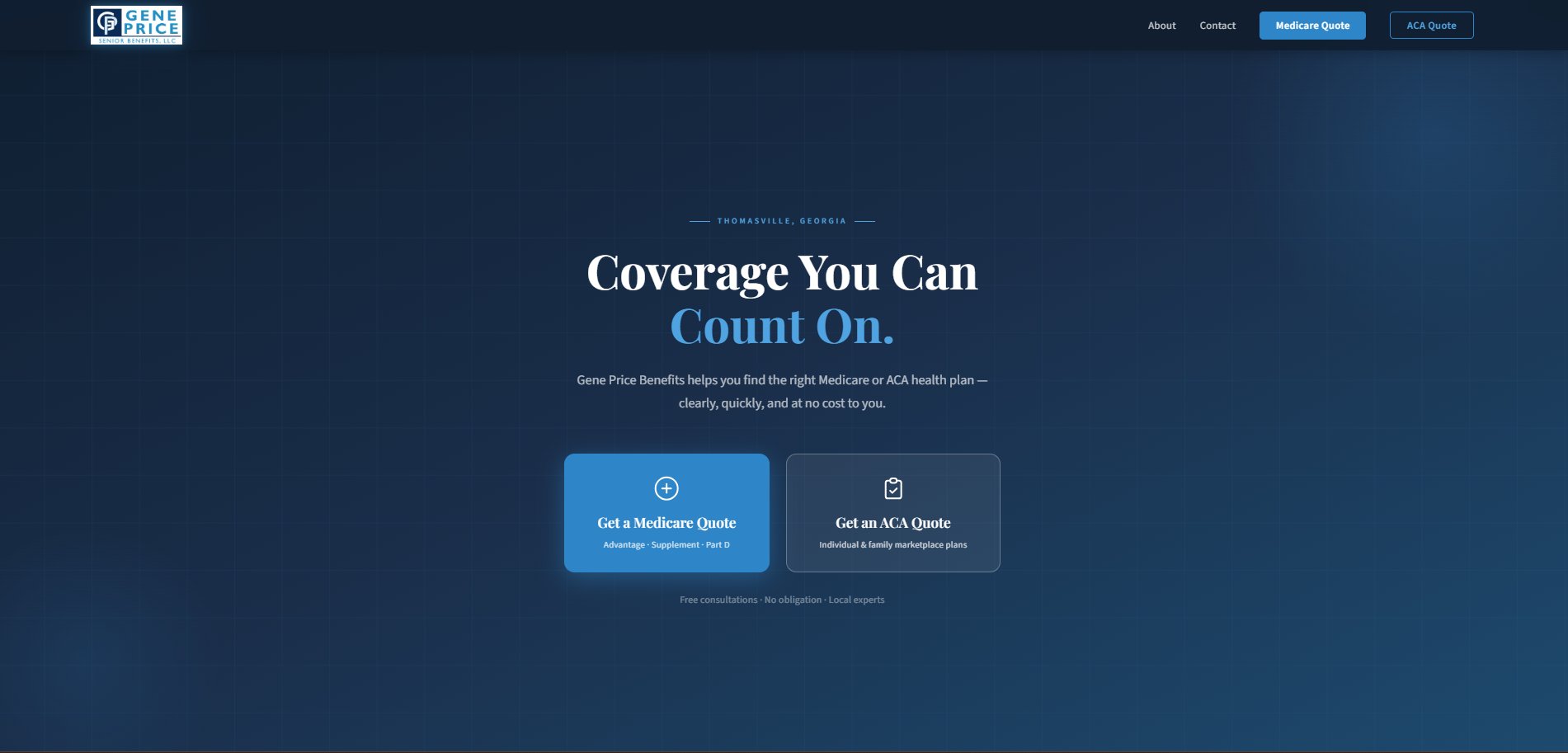 Gene Price Senior Benefits website