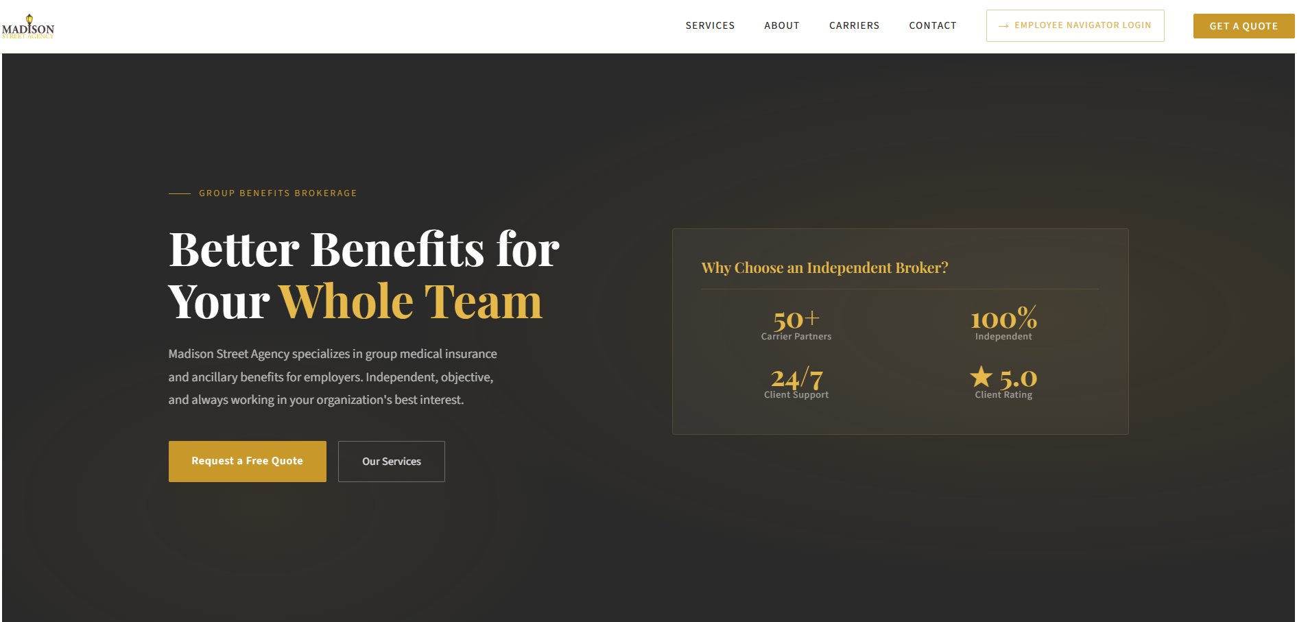 Madison Street Agency website